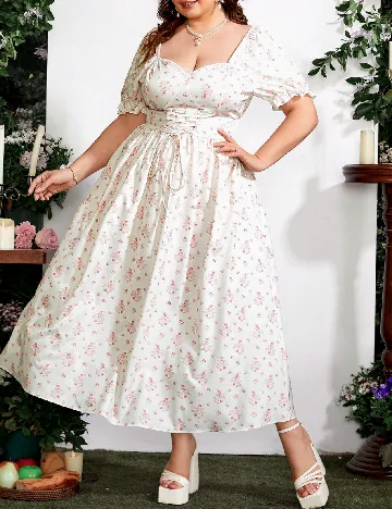 Rochie lunga SHEIN CURVE, floral print Floral print