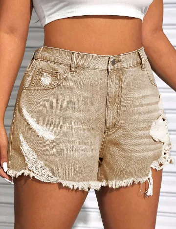 Pantaloni scurti SHEIN CURVE, maro Maro
