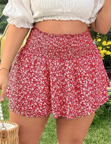 Pantaloni scurti SHEIN CURVE, rosu Rosu