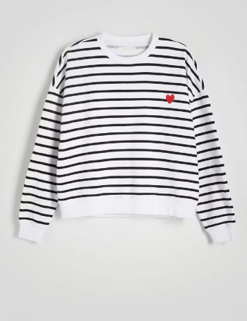 Bluza Reserved, alb/negru