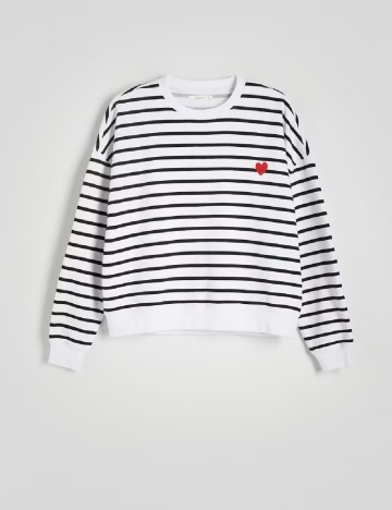 Bluza Reserved, alb/negru