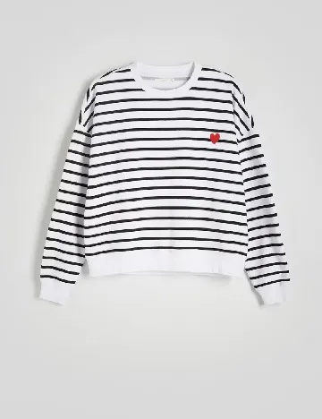 Bluza Reserved, alb/negru Alb