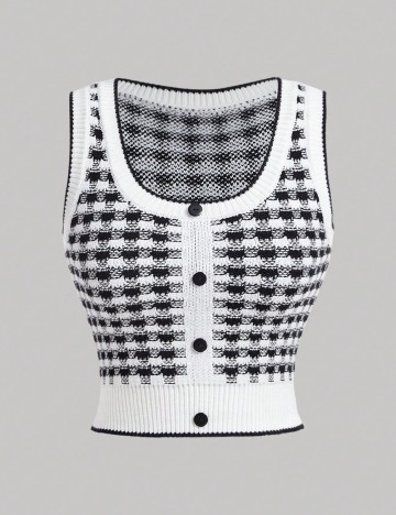 Top SHEIN, alb/negru