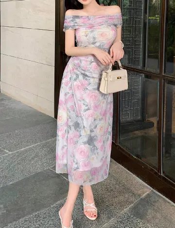 Rochie medie Dazy, floral print Floral print
