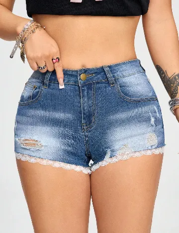 Pantaloni scurti Romwe, albastru Albastru