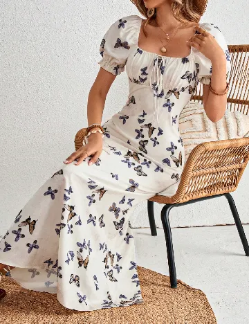 Rochie lunga SHEIN, ecru Alb