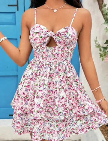 Rochie scurta SHEIN, floral print Floral print