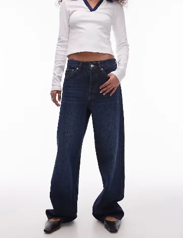 Blugi Top Shop, bleumarin Albastru