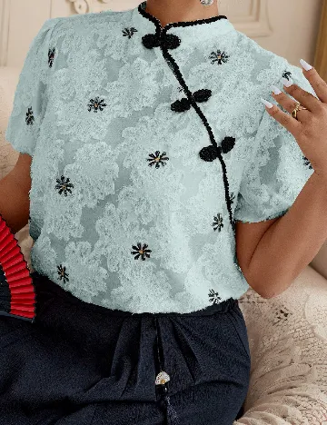 Bluza SHEIN CURVE, turcoaz Albastru
