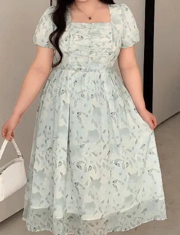 Rochie medie Dazy Plus Size, bleu Albastru