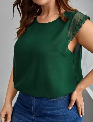 Bluza SHEIN CURVE, verde Verde