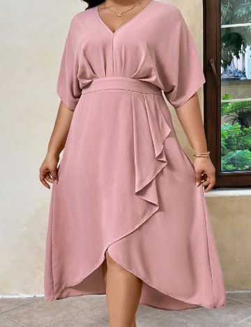 Rochie medie SHEIN CURVE, roz
