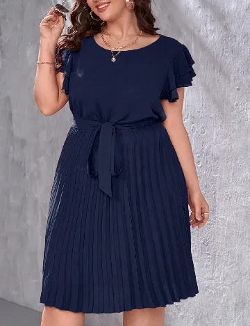 Rochie scurta SHEIN CURVE, alb Albastru