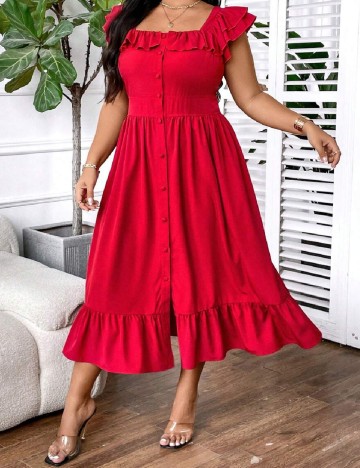 Rochie medie SHEIN CURVE, rosu