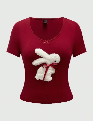 Tricou Romwe, visiniu Rosu