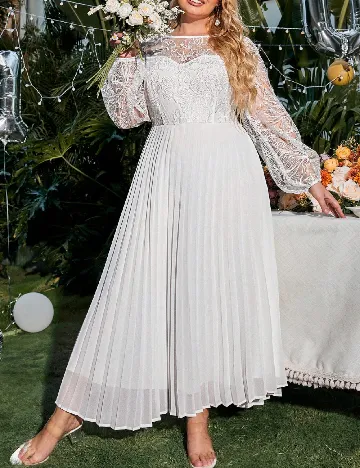 Rochie lunga SHEIN CURVE, alb Alb