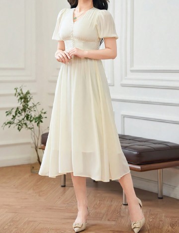 Rochie medie SHEIN, crem
