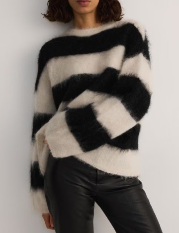 Pulover Reserved, crem/negru