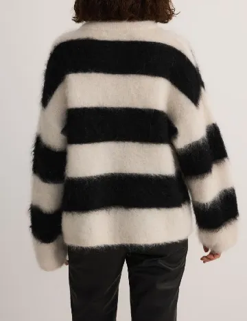 Pulover Reserved, crem/negru Negru