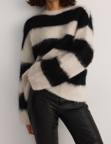 Pulover Reserved, crem/negru