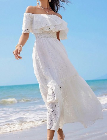 Rochie lunga Anewsta, alb