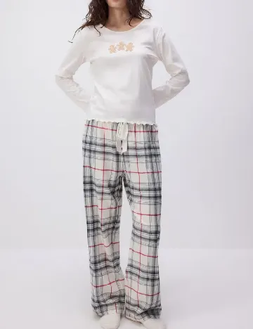 Pijama Reserved, ecru Alb