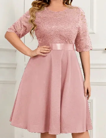 Rochie medie Miusol Plus Size, roz Roz