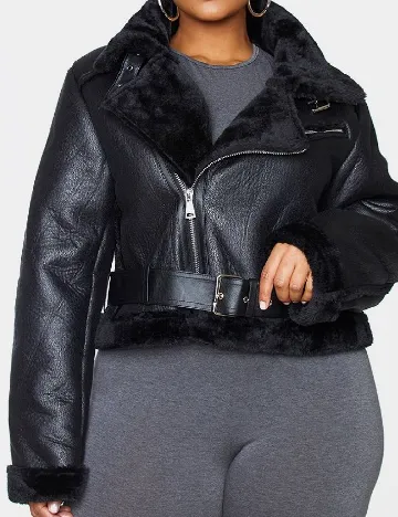 Jacheta PrettyLittleThing Plus Size, negru Negru
