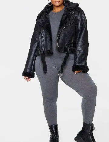 Jacheta PrettyLittleThing Plus Size, negru Negru