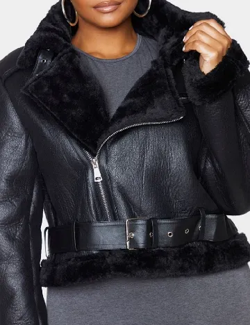 Jacheta PrettyLittleThing Plus Size, negru Negru