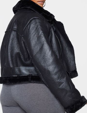 Jacheta PrettyLittleThing Plus Size, negru