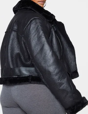 Jacheta PrettyLittleThing Plus Size, negru Negru