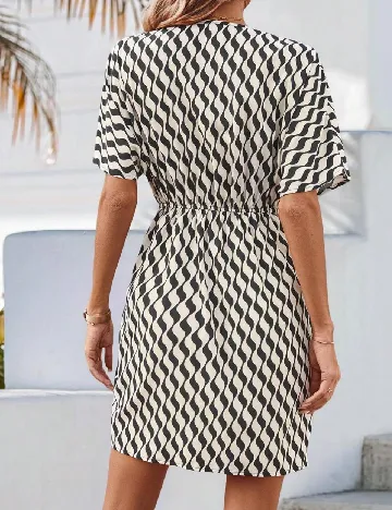 Rochie scurta SHEIN, crem/negru Crem