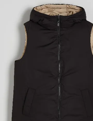 Vesta reversibila Reserved, negru/crem Negru