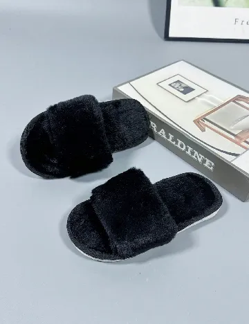 Papuci de Casa Shein Kids, negru Negru
