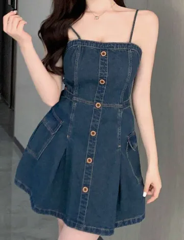 Rochie scurta Dazy, albastru Albastru