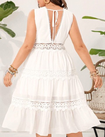 Rochie medie SHEIN CURVE, alb