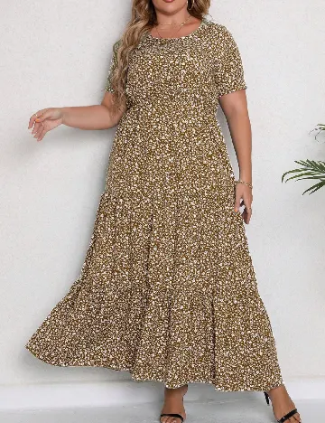 Rochie lunga SHEIN CURVE, floral print Floral print