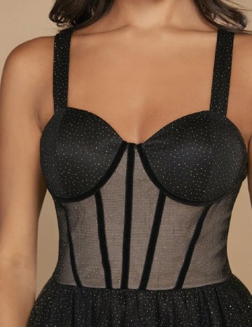 Rochie lunga SHEIN, negru/auriu