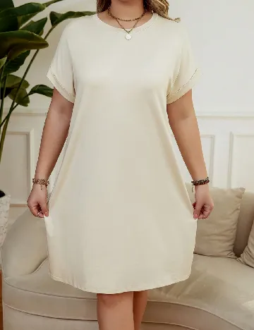 Rochie scurta SHEIN CURVE, bej Crem