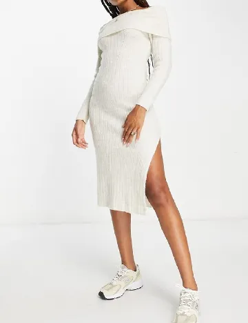 Rochie medie Miss Selfridge, ecru Alb