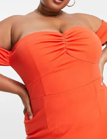 Rochie lunga Little Mistress Plus Size, portocaliu Portocaliu