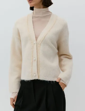 Cardigan Reserved, crem Crem