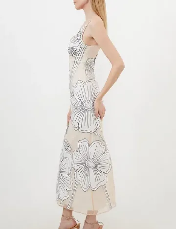 Rochie lunga Karen Millen, crem Crem
