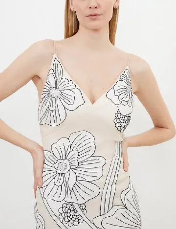 Rochie lunga Karen Millen, crem Crem