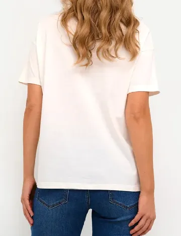 Tricou Kaffe, ecru Alb