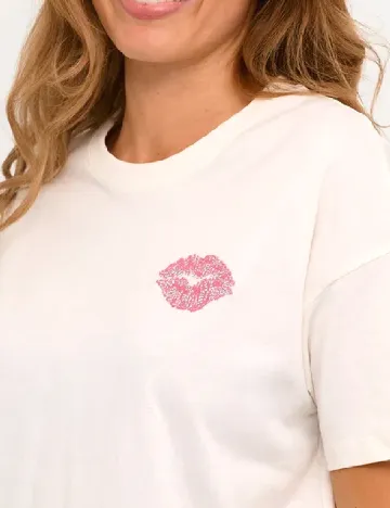Tricou Kaffe, ecru Alb