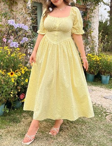 Rochie lunga SHEIN CURVE, galben