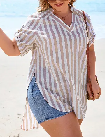 Bluza SHEIN CURVE, alb/crem Crem