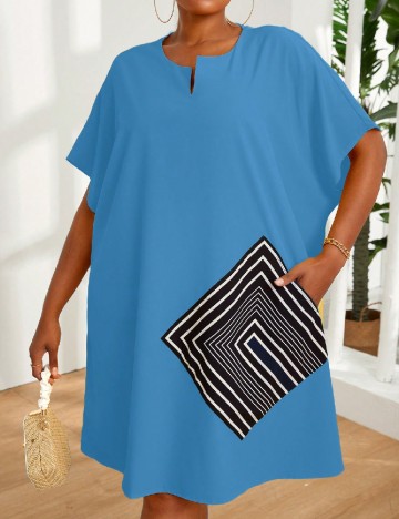 Rochie scurta SHEIN CURVE, albastru
